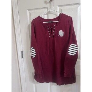 University Of OK, Lace Up Sweatshirt Tunic Size M Campus Couture, Trendy